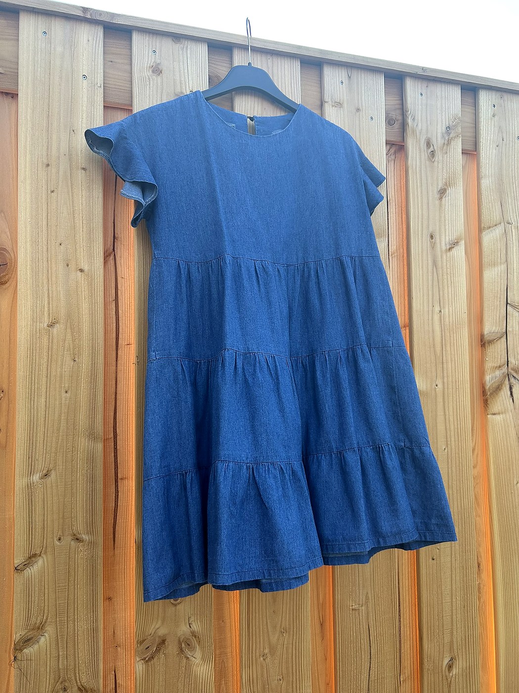 Blauwe gelaagde jurk
